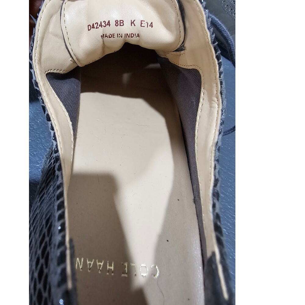 Cole Haan Snake Skin Oxfords, Patent leather, Olive green, Women’s Sz 8 - Picture 4 of 7